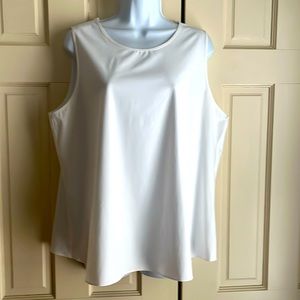 Nic & Zoe Crew Neck Stretch Tech Tank, Paper White Color, Size XL